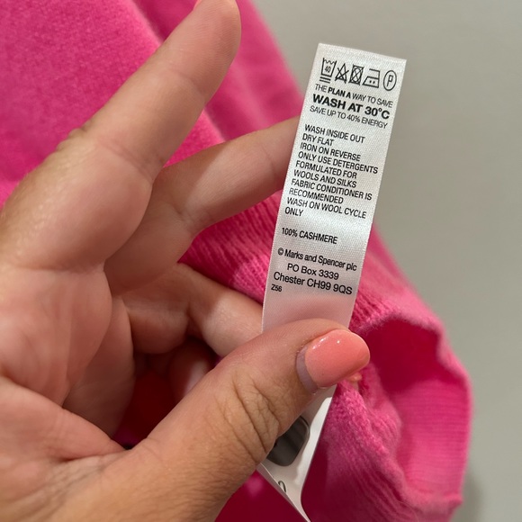 Marks and Spencer Autograph Pink Cashmere Crop Cardigan - Picture 5 of 6